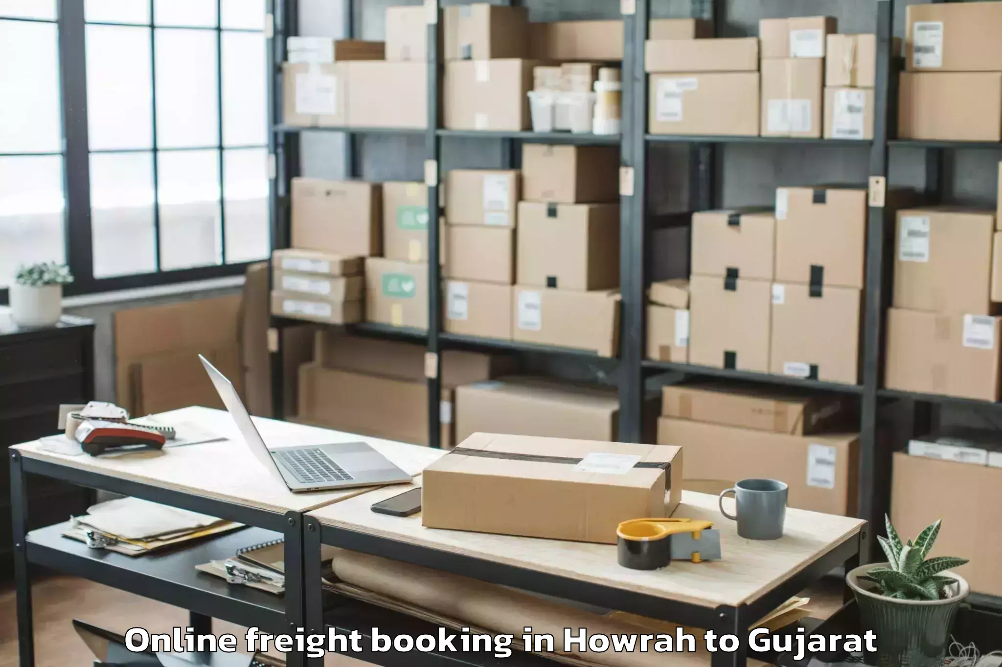 Reliable Howrah to Gussar Online Freight Booking